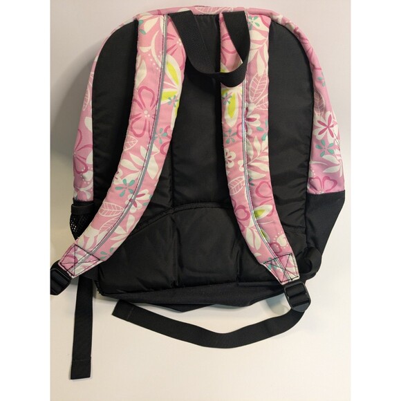 L.L. Bean Deluxe Backpack Kids Hawaiian Pink Floral Print Tropical Vintage Rare! - Picture 2 of 9